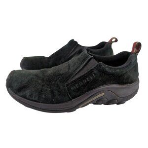 Merrell Jungle Moc Trail Shoe Women 9 Black Suede Slip On Hiking Outdoor